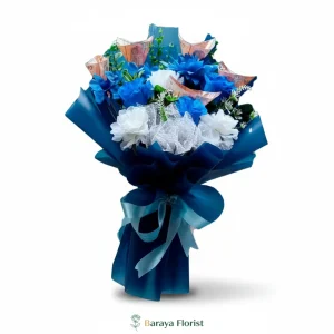 bunga hand bouquet - blue money