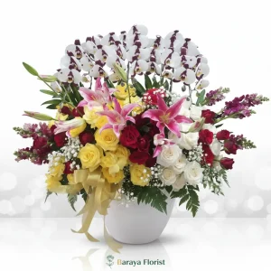 bunga meja anggrek mawar elegan