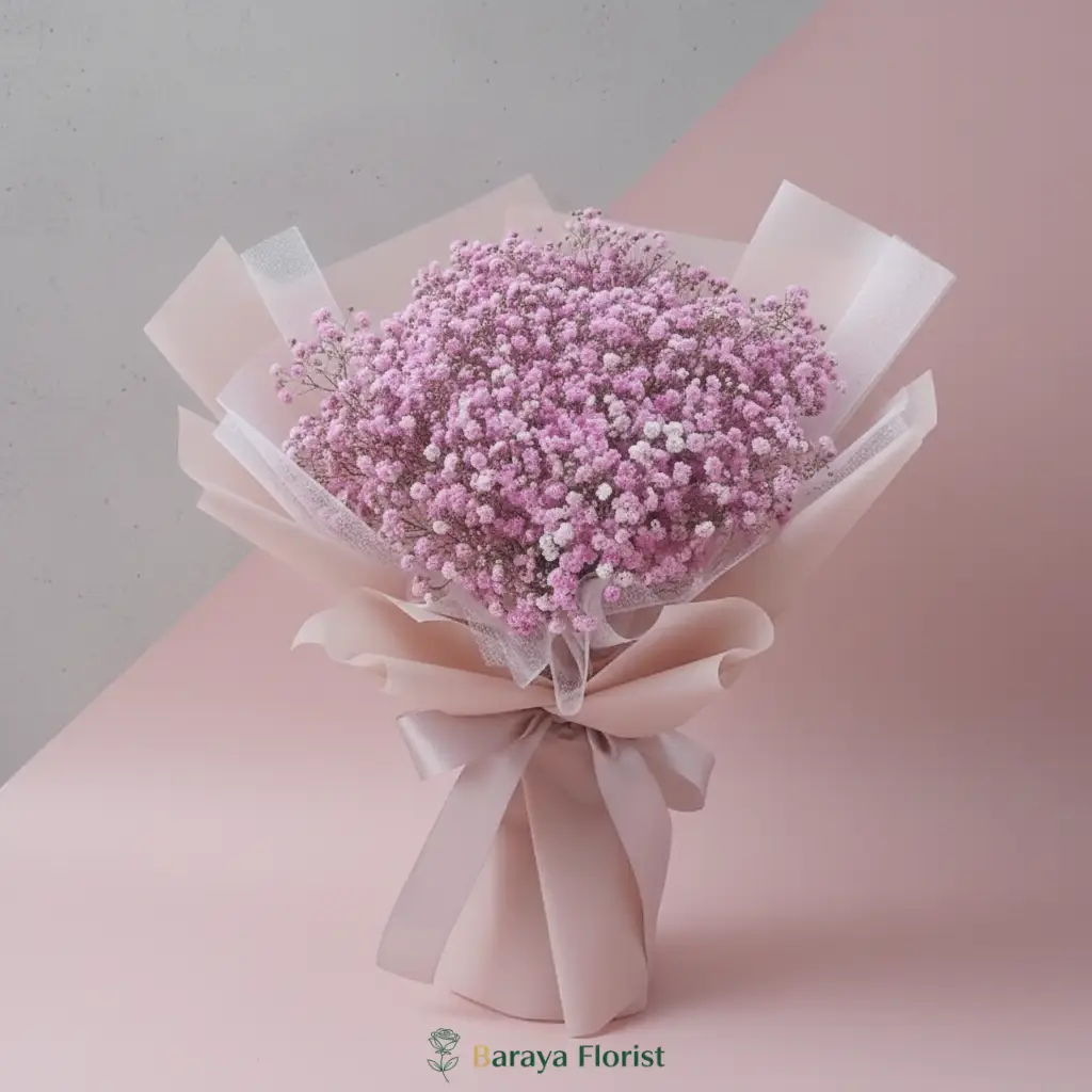 hand bouquet baby breath
