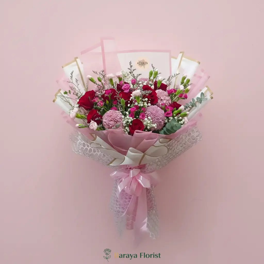 hand bouquet bunga anyelir