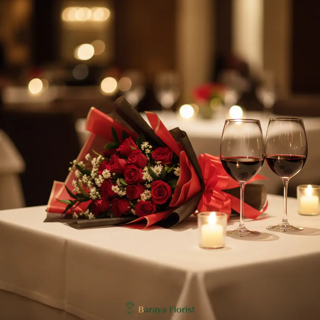 hand bouquet bunga mawar