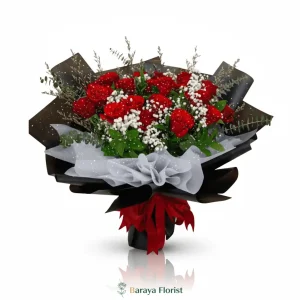 hand bouquet mawar merah