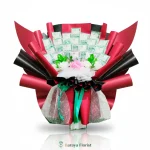 hand bouquet uang merah hitam elegan