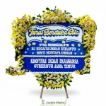 papan bunga duka cita biru kuning
