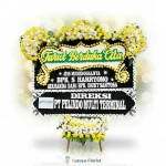 papan bunga duka cita hitam kuning