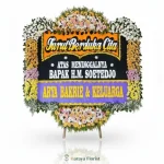 papan bunga duka cita hitam oranye ungu