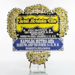 papan bunga duka cita kuning hitam resmi