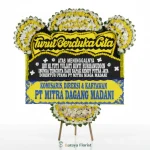 papan bunga duka cita kuning putih