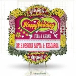 papan bunga wedding pink hijau