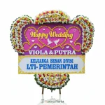 papan bunga wedding pink romantis