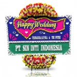 papan bunga wedding warna cerah