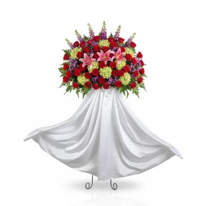 standing flower congratulations mawar merah lily pink