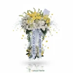 standing flower duka cita putih kuning