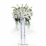 standing flower duka cita putih elegan