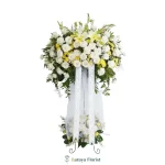 standing flower duka cita putih kuning