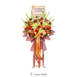 standing flower ucapan selamat kuning merah